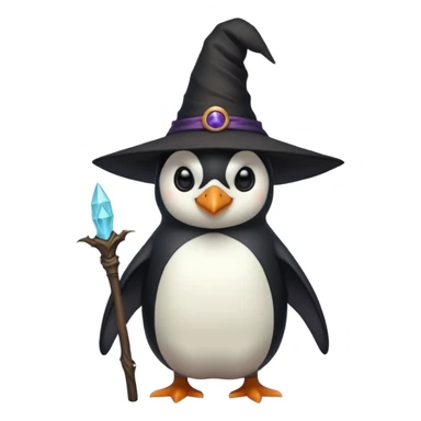 tall Demons Penguin with Witch Hat full body sticker
