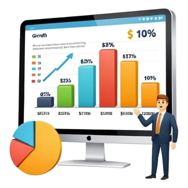Case study slide showing impressive business results and ROI sticker
