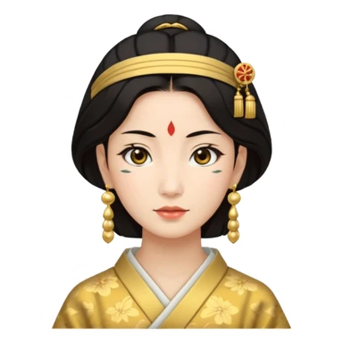 ancient japanese woman with earrring sticker