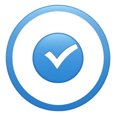 blue circle  with white check mark in the middle sticker