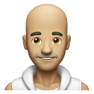 bald man as a worm sticker