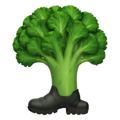Broccoli wearing black trench boots  sticker