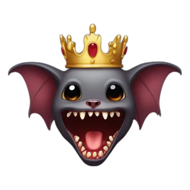 vampire bat wearing a crown bloody teeth sticker