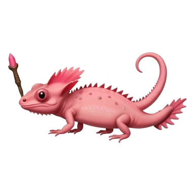 chamaleon playin with axolote sticker