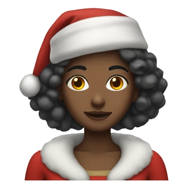 White woman dark hair as santa claus sticker