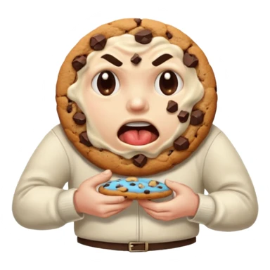 Angry person that’s eating a lot of cookies sticker