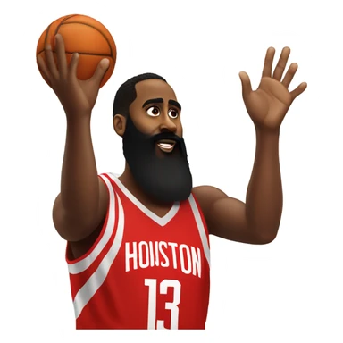 James harden holding up a 3 sticker