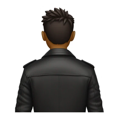 cool boy with leather jacket, from the back sticker