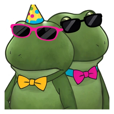 two people social at party sticker