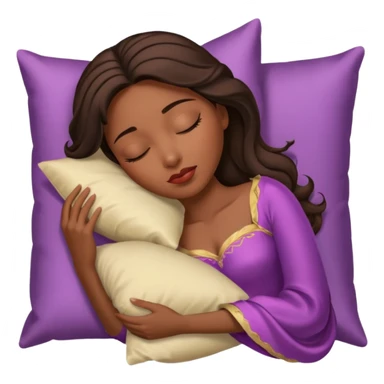 sleeping beauty african american woman with dark brown hair with a silk pillow sticker