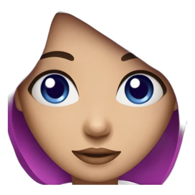 A girl with a short dark blue hair and fuchsia eyes sticker