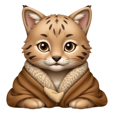 Cozy bobcat cub in blanket sticker