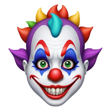 dinosaur clown face  sticker