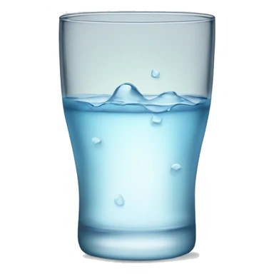 half filled water glass sticker