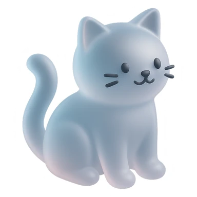 playful cat, minimalistic design, gentle color gradients, matte glass style sticker