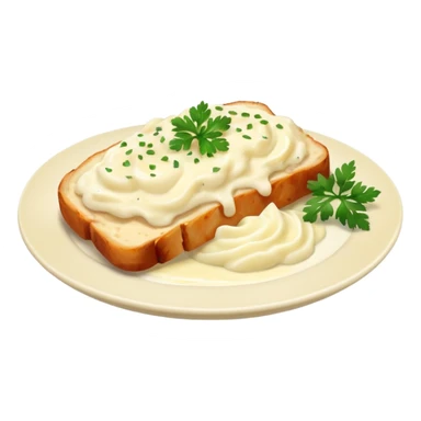 chicken slices with alfredo sauce and mashed potatoes on the side sticker