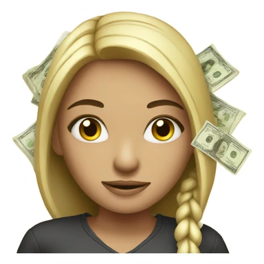 girl with money  sticker