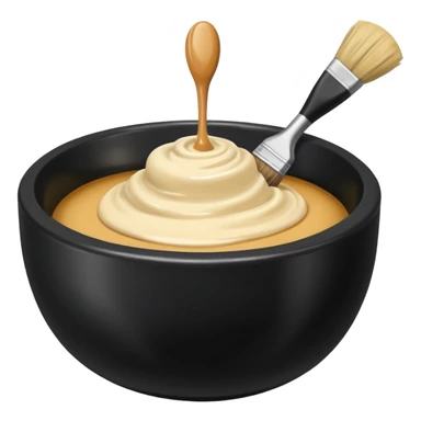 bowl of blonde hair dye with a brush next to it sticker