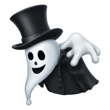 ghost wearing a tophat sticker