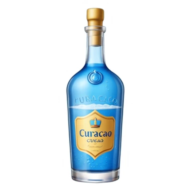 blue curaçao liquor bottle sticker
