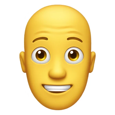 round yellow face straight grin emoji with long oval eyes sticker