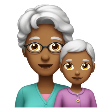 Grandma and granddaughter sticker