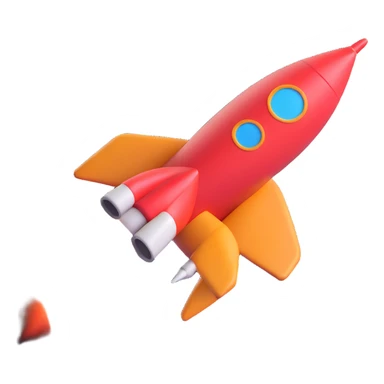 a rocket, 3D emoji style sticker