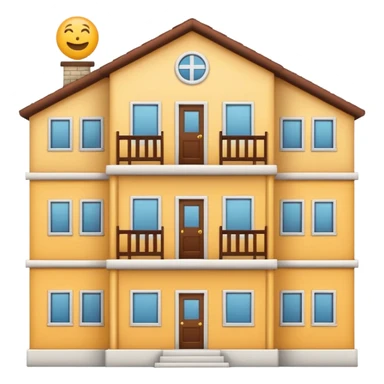 crossed-out dormitory emoji next to job, house, and school icons, clean and optimistic sticker