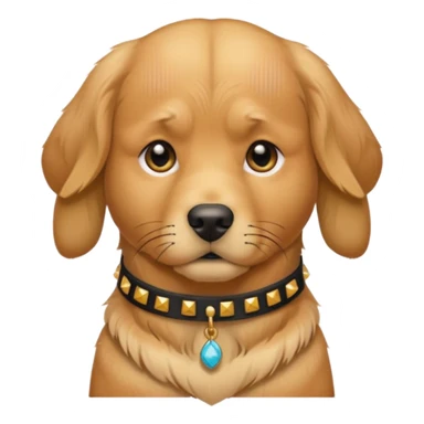 golden retriever dog frowning and wearing goth accessories sticker