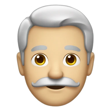 old man with moustache grey hair sticker