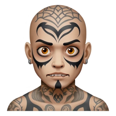 scary man with face tattoos  sticker