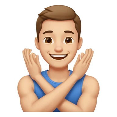 arms crossed holding neck laughing guy sticker