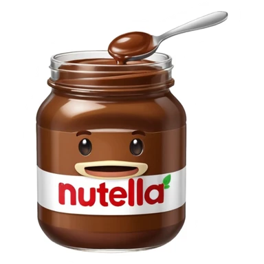 nutella jar with spoon emoji, fun and appetizing sticker
