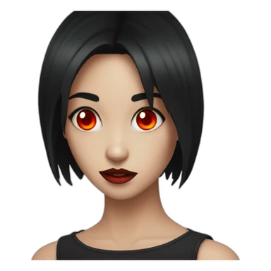 Satan girl with red eyes black hair sticker