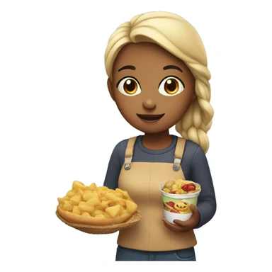 girl with food in hand sticker