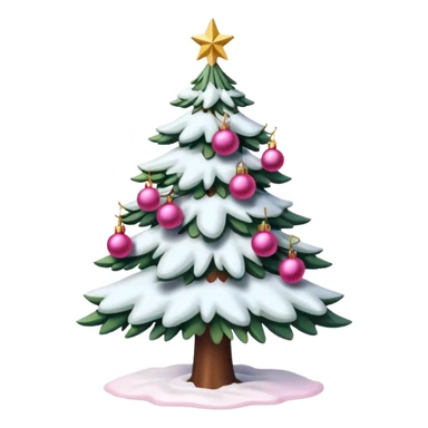Christmas tree snow pink sticker