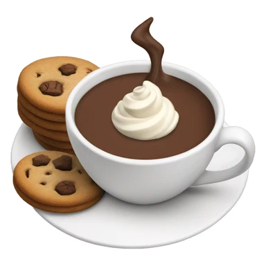 Hot chocolate with cream and cookies  sticker