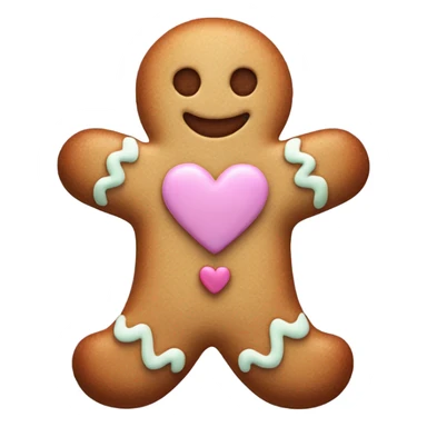 pastel gingerbread man with heart sticker