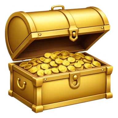 generate a image golden chest image filled with gold coins sticker