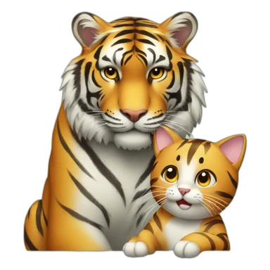 Tiger with a cat sticker