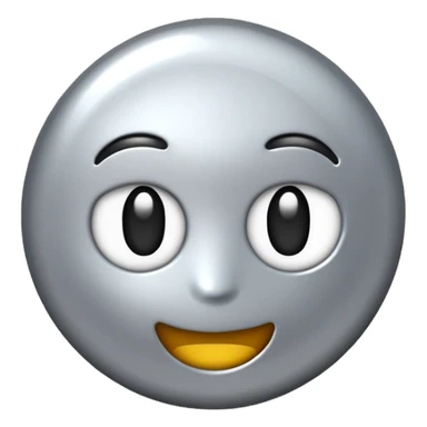 Silver chrome sparkle emoji, iOS emoji style, minimal shape, glossy metallic shine, clean background, smooth lighting sticker