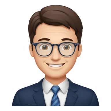 white collar man with glasses sticker