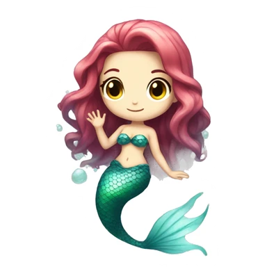Mermaid siren full body chibi mysterious  sticker