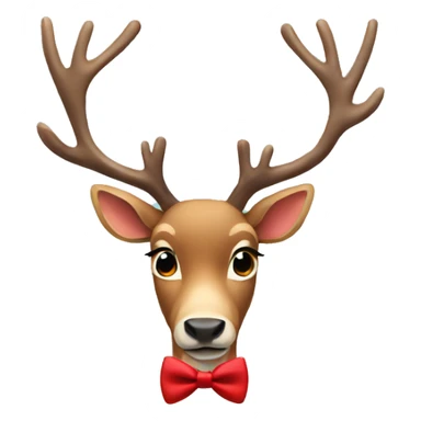 Reindeer wearing a red bow tie  sticker