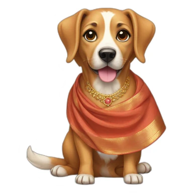 Dog wearing saree sticker