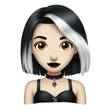 goth girl, cruella hair sticker