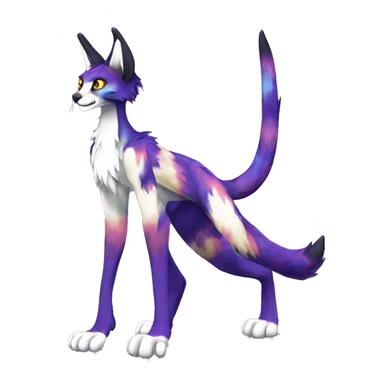 Anthro Epic Edgy Colorful Sergal-Serval-Vernid full body sticker
