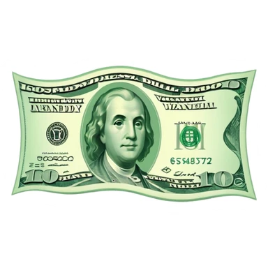 a floating wavy usd bill icon sticker