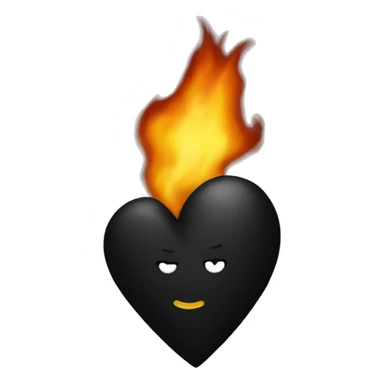 a burning black heart sticker