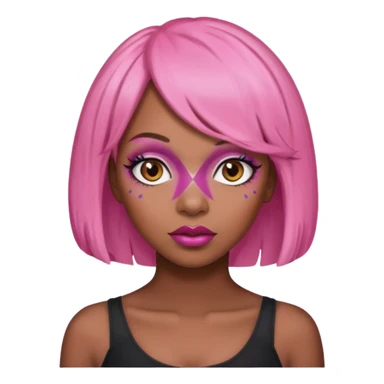 Black girl with pink wig sticker